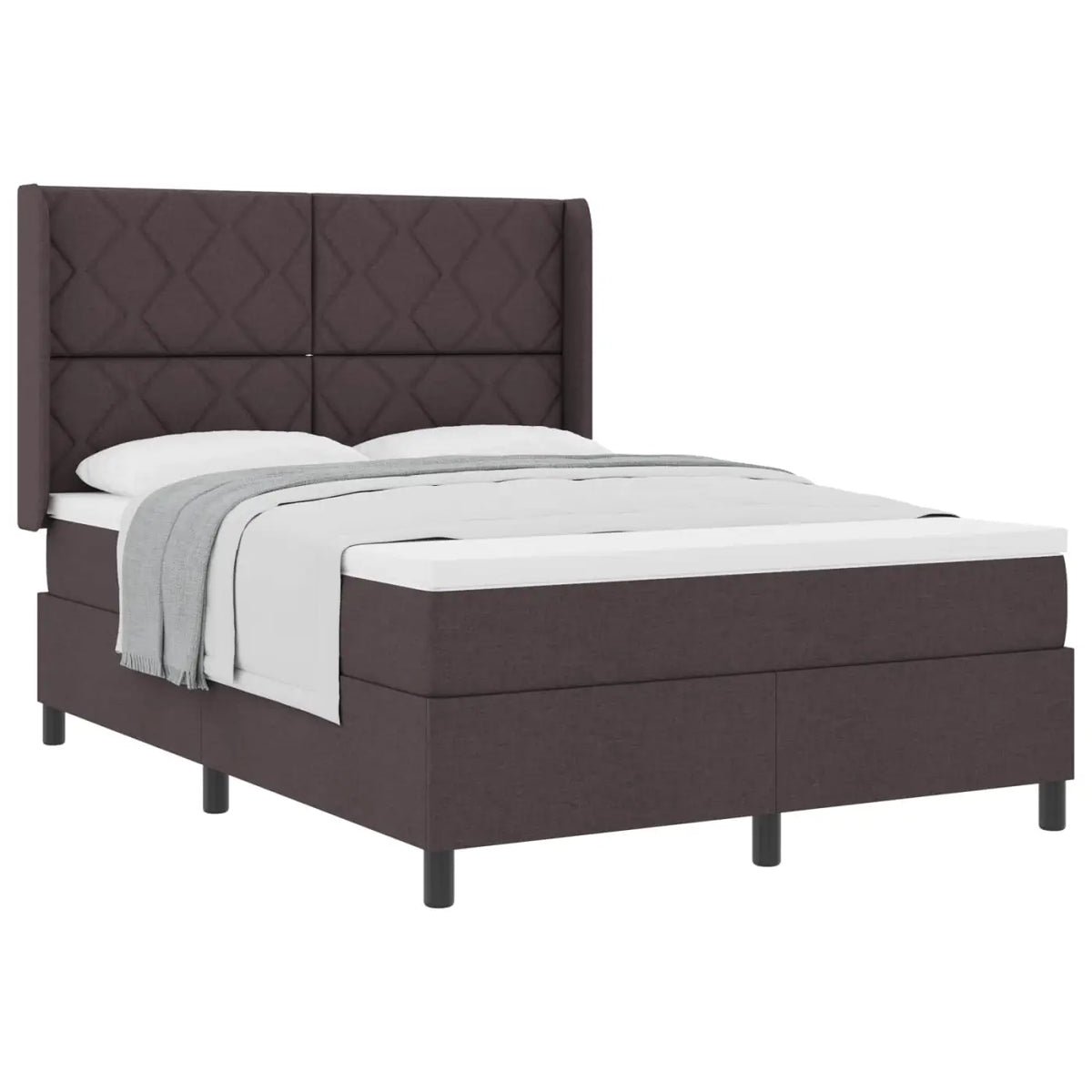 Lit à ressorts avec coussin Marron foncé 200 x 160 cm tissu - XIOS