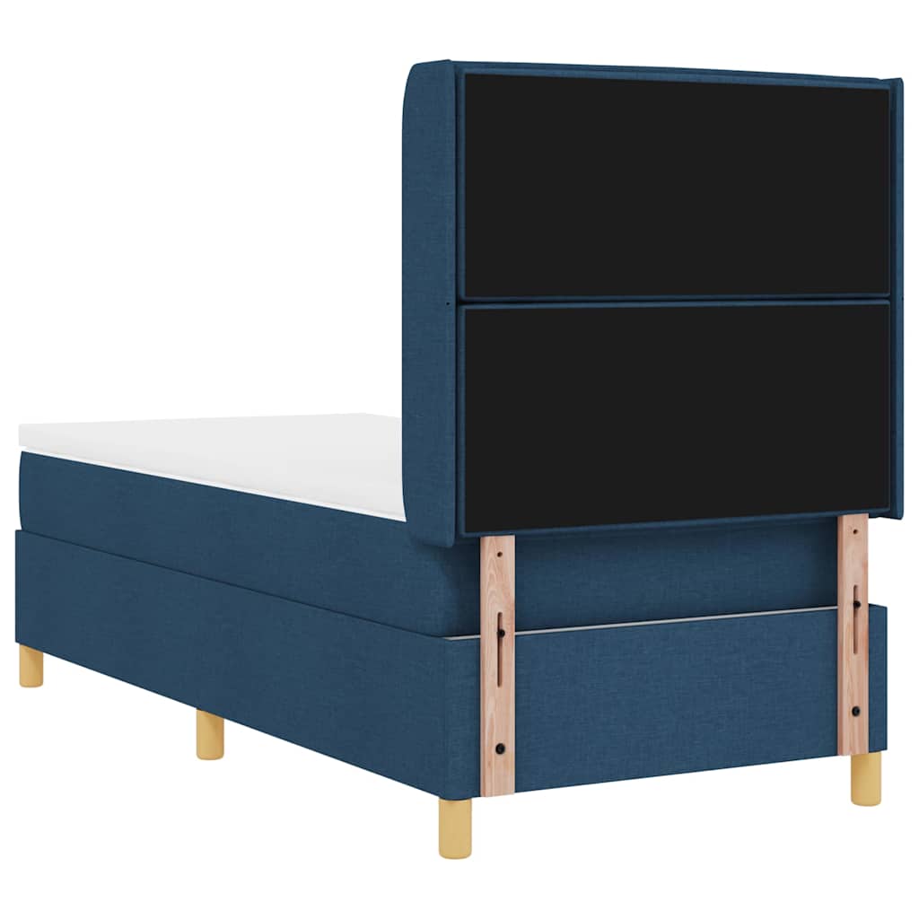 Lit à ressorts avec matelas Bleu 80 x 200 cm tissu - XIOS