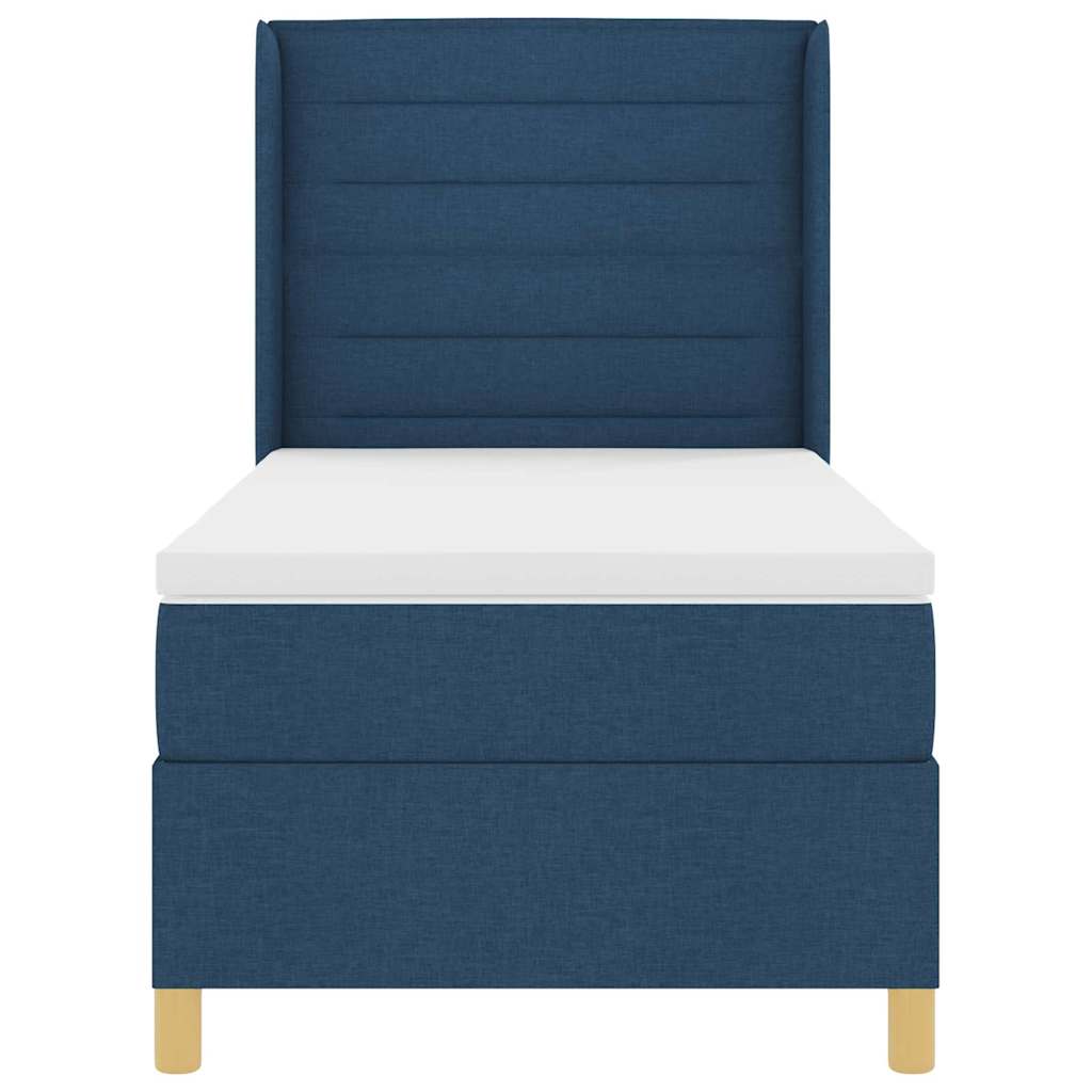 Lit à ressorts avec matelas Bleu 80 x 200 cm tissu - XIOS