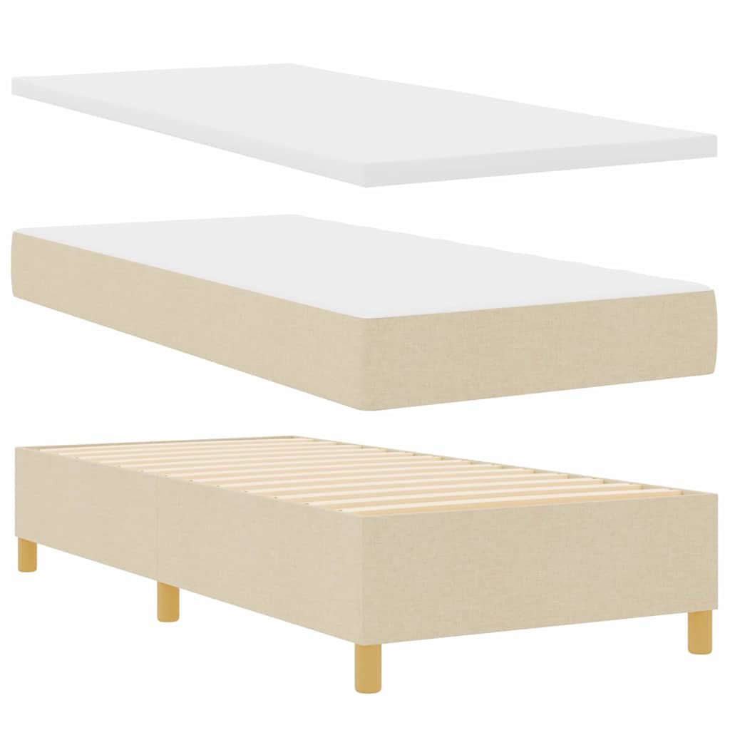 Lit à ressorts avec matelas Crème 100 x 200 cm tissu - XIOS
