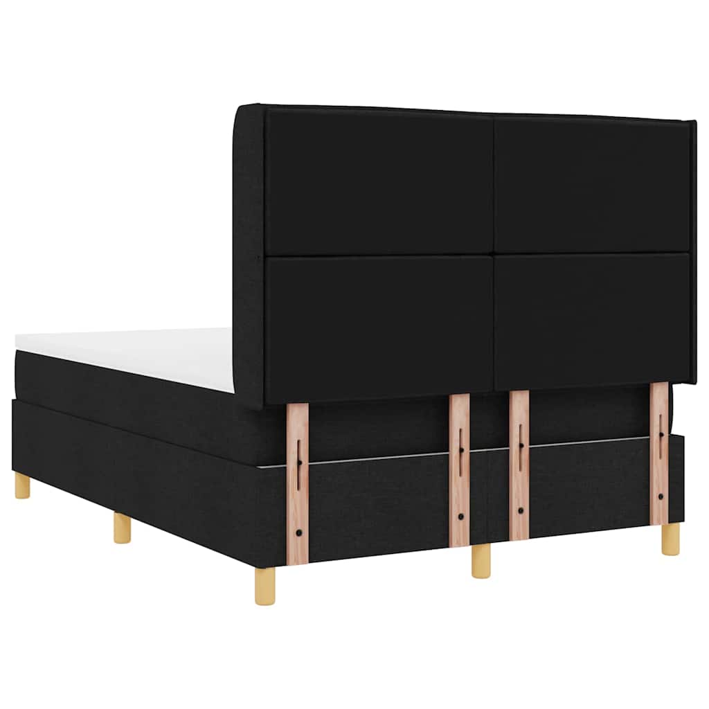 Lit à ressorts avec matelas Noir 140 x 190 cm tissu - XIOS