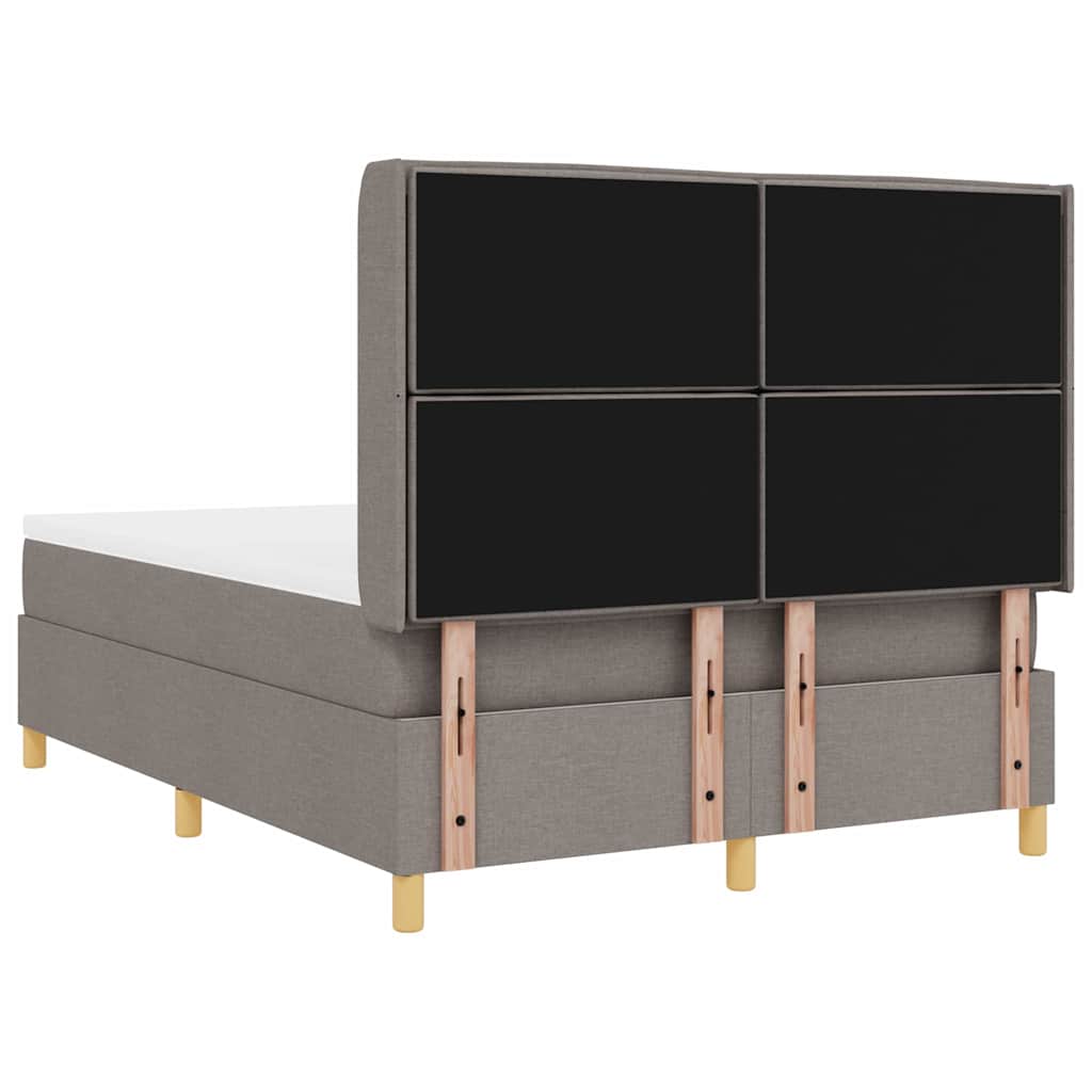 Lit à ressorts avec matelas Taupe 140 x 190 cm tissu - XIOS