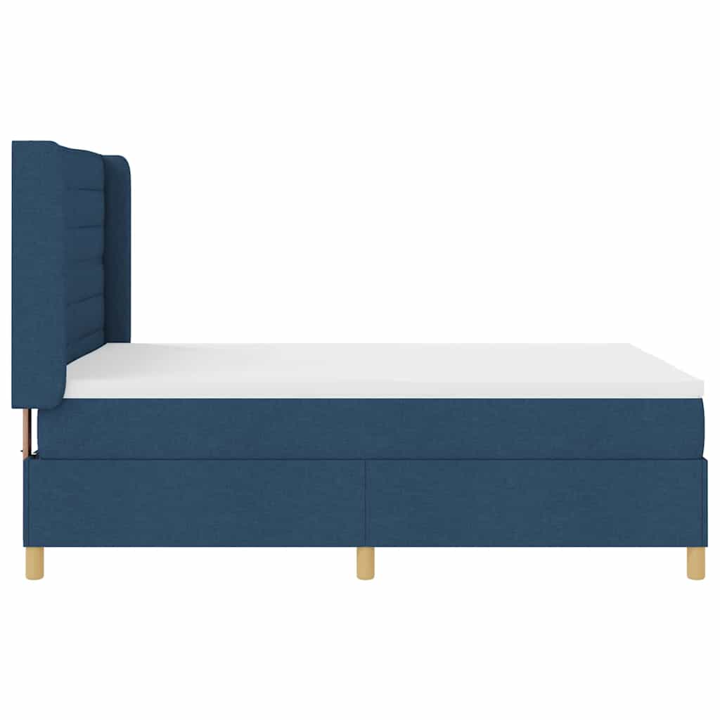 Lit à ressorts avec matelas Bleu 140 x 190 cm tissu - XIOS