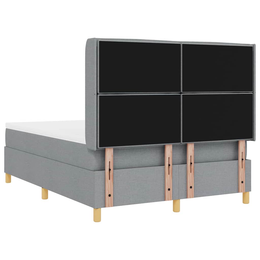 Lit à ressorts avec matelas Gris clair 140 x 200 cm tissu - XIOS