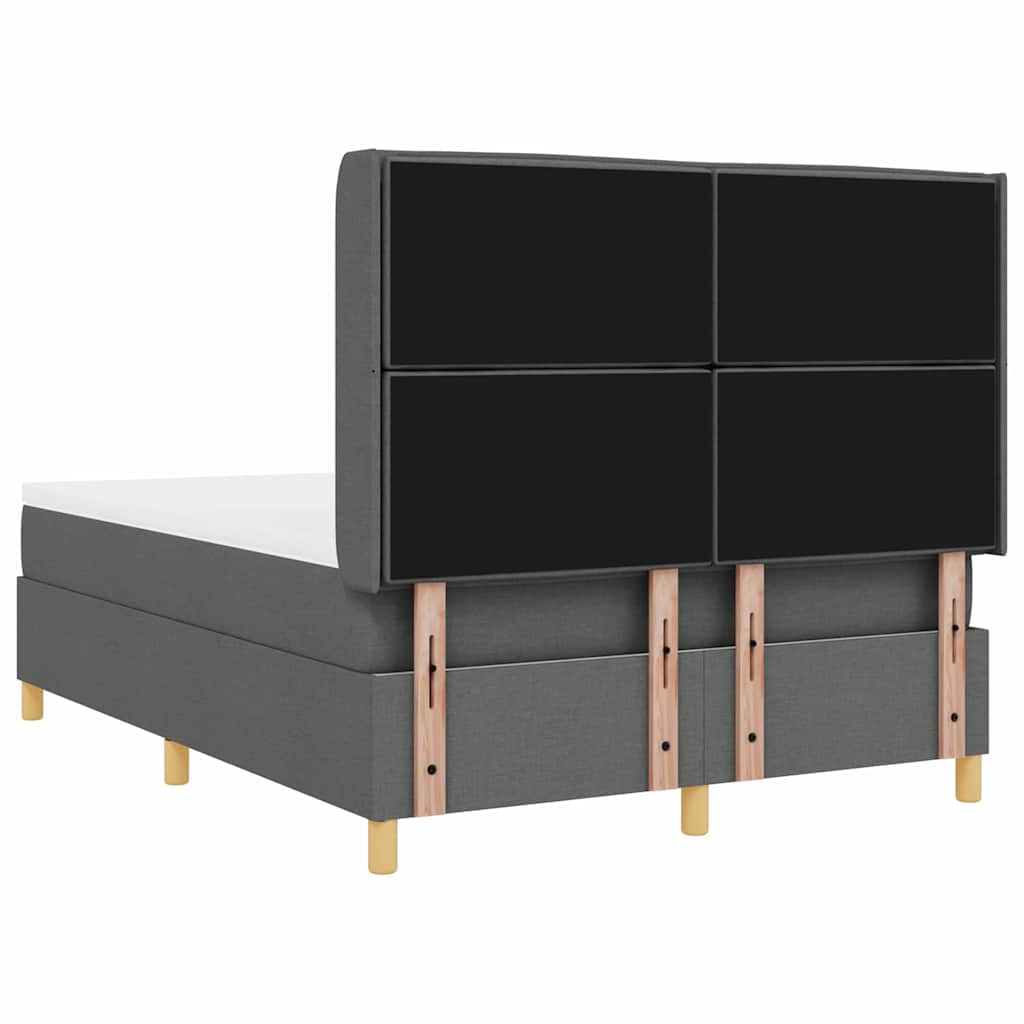Lit à ressorts avec matelas Gris foncé 140 x 200 cm tissu - XIOS