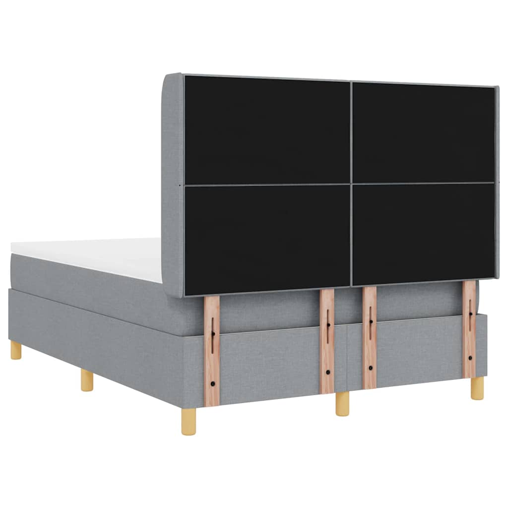Lit à ressorts avec matelas Gris clair 140 x 190 cm tissu - XIOS