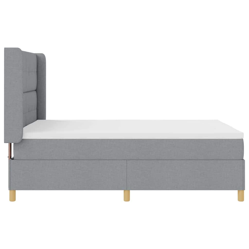 Lit à ressorts avec matelas Gris clair 140 x 190 cm tissu - XIOS