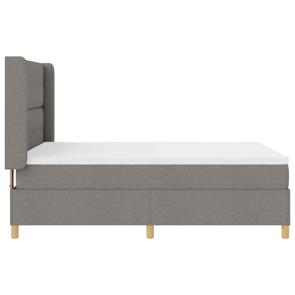 Lit à ressorts avec matelas Taupe 160 x 200 cm tissu - XIOS