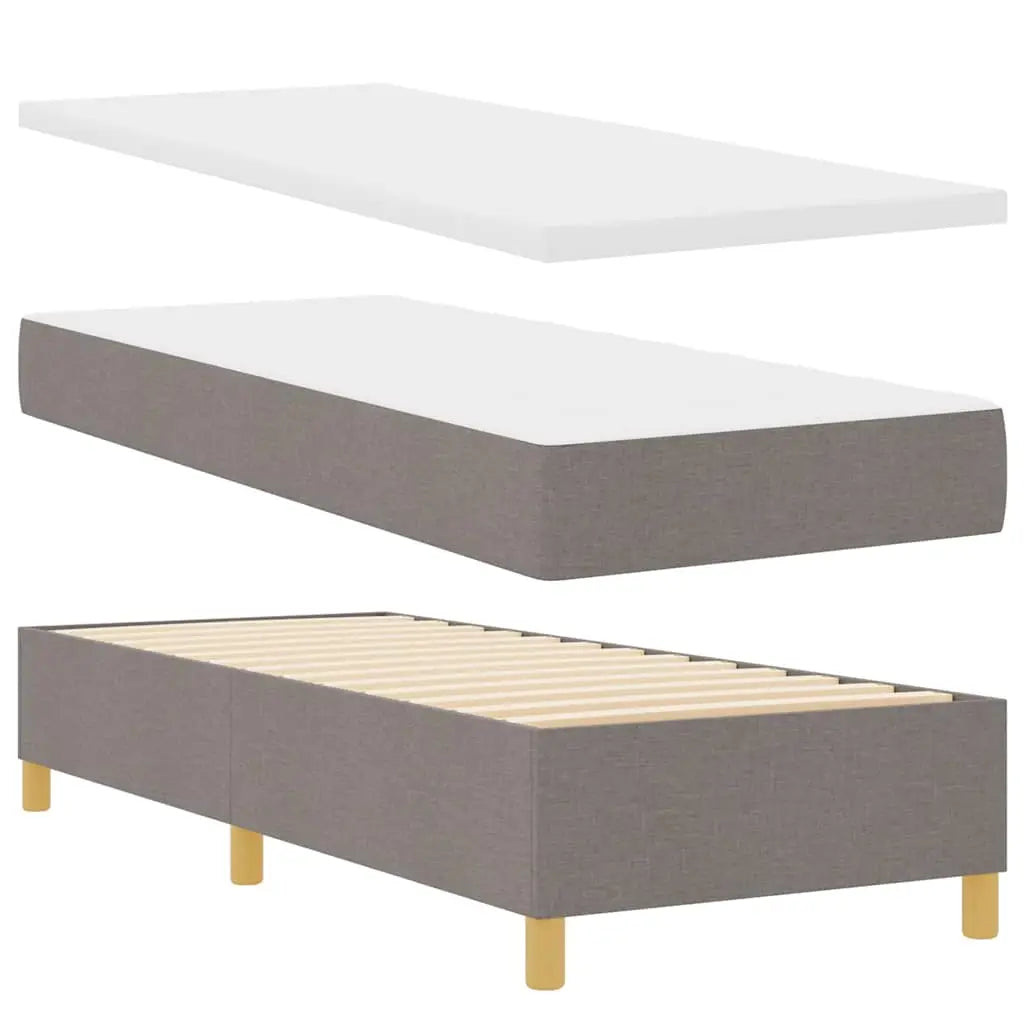 Lit à ressorts avec tête de lit Taupe 80 x 200 cm tissu - XIOS