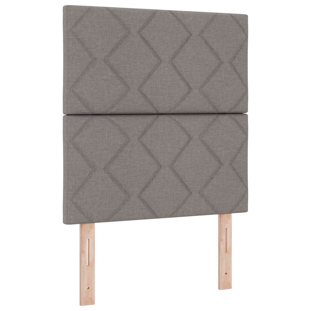 Lit à ressorts avec tête de lit Taupe 80 x 200 cm tissu