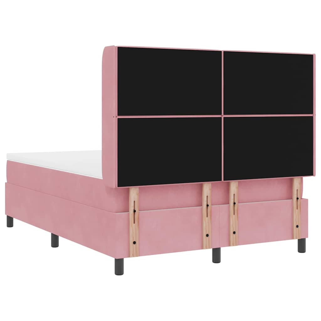 Lit à ressorts avec matelas Rose 160 x 200 cm Velours