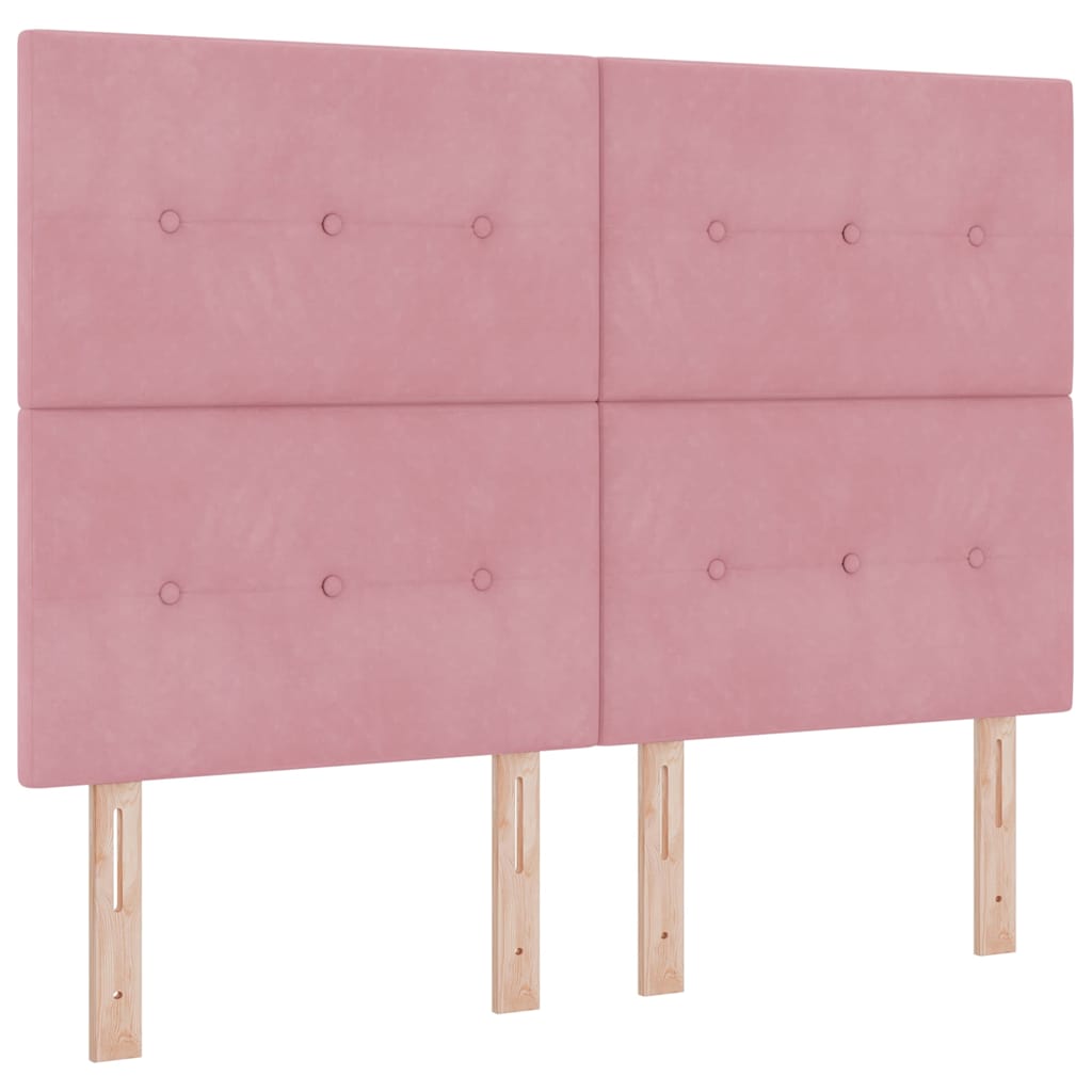 Lit à ressorts avec tête de lit Rose 140 x 190 cm Velours - XIOS