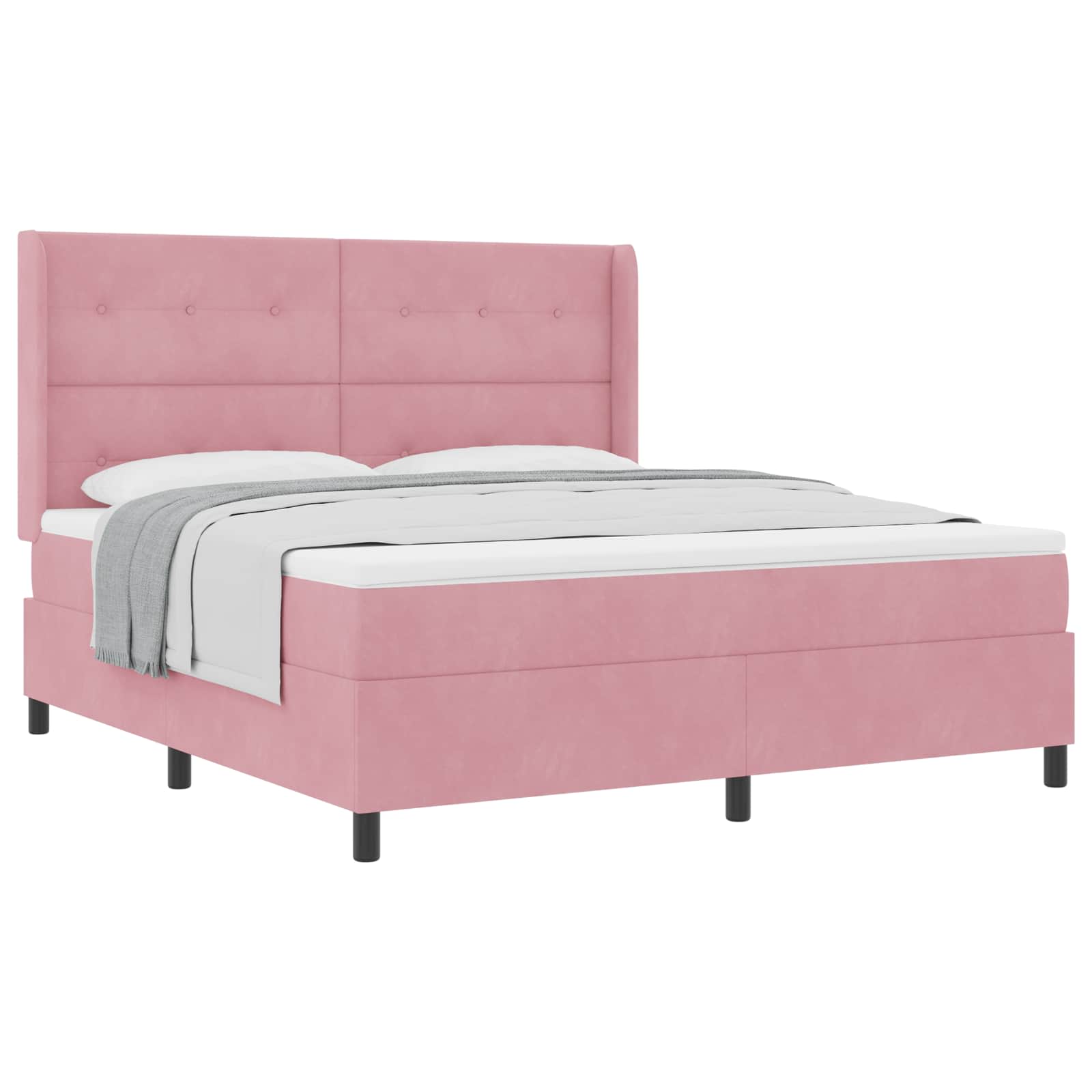 Lit à ressorts avec matelas Rose 180 x 200 cm Velours - XIOS