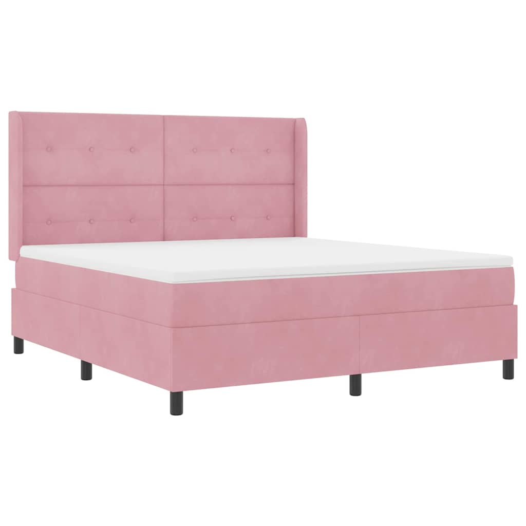 Lit à ressorts avec matelas Rose 180 x 200 cm Velours - XIOS