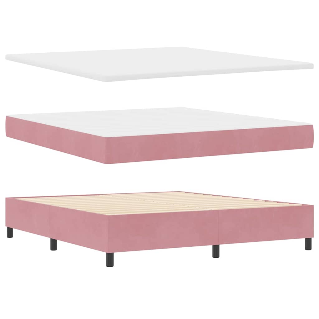 Lit à ressorts avec matelas Rose 180 x 200 cm Velours - XIOS