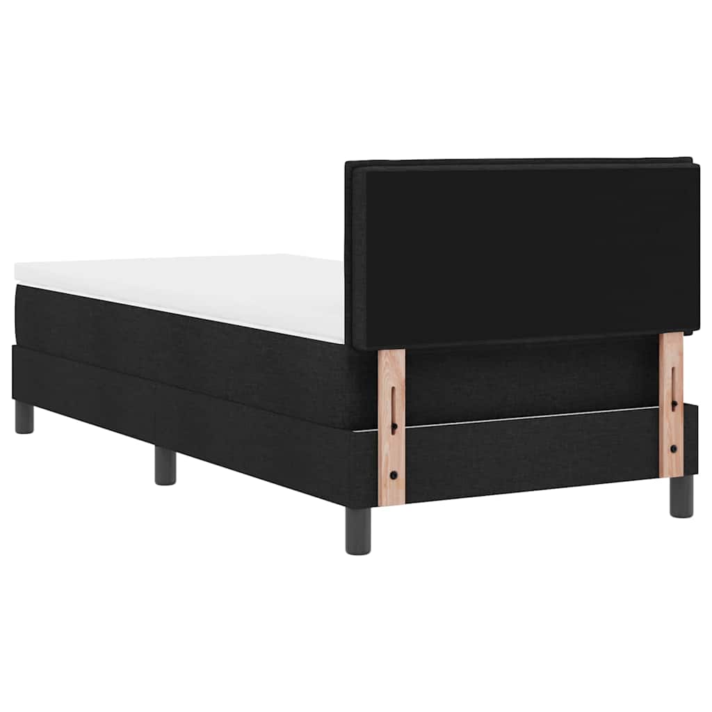 Lit à ressorts avec matelas avec LED Noir 80 x 200 cm tissu - XIOS