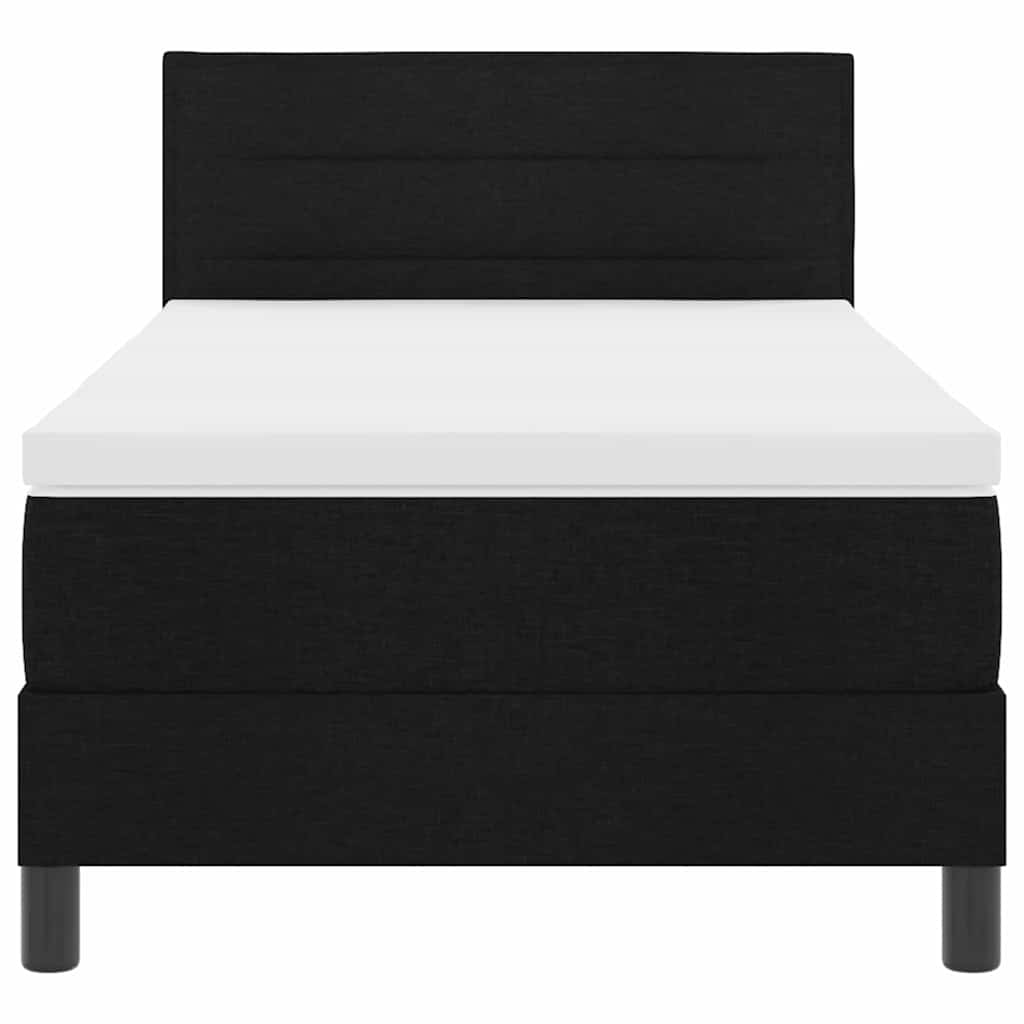 Lit à ressorts avec matelas avec LED Noir 80 x 200 cm tissu - XIOS