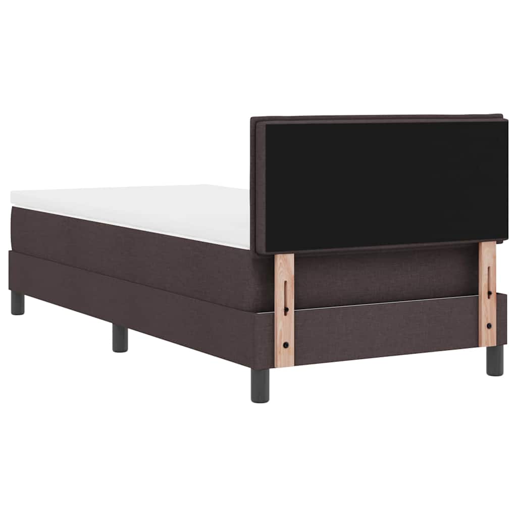 Lit à ressorts avec matelas Marron foncé 80 x 200 cm tissu - XIOS