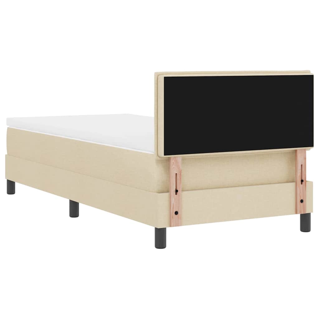 Lit à ressorts avec matelas avec LED Crème 80 x 200 cm tissu - XIOS