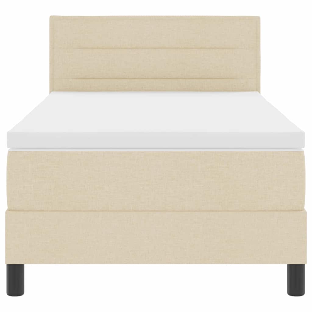 Lit à ressorts avec matelas avec LED Crème 80 x 200 cm tissu - XIOS