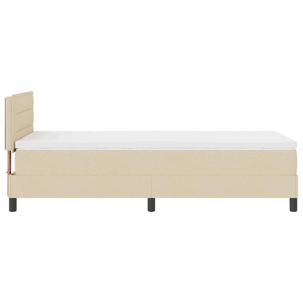 Lit à ressorts avec matelas avec LED Crème 80 x 200 cm tissu - XIOS