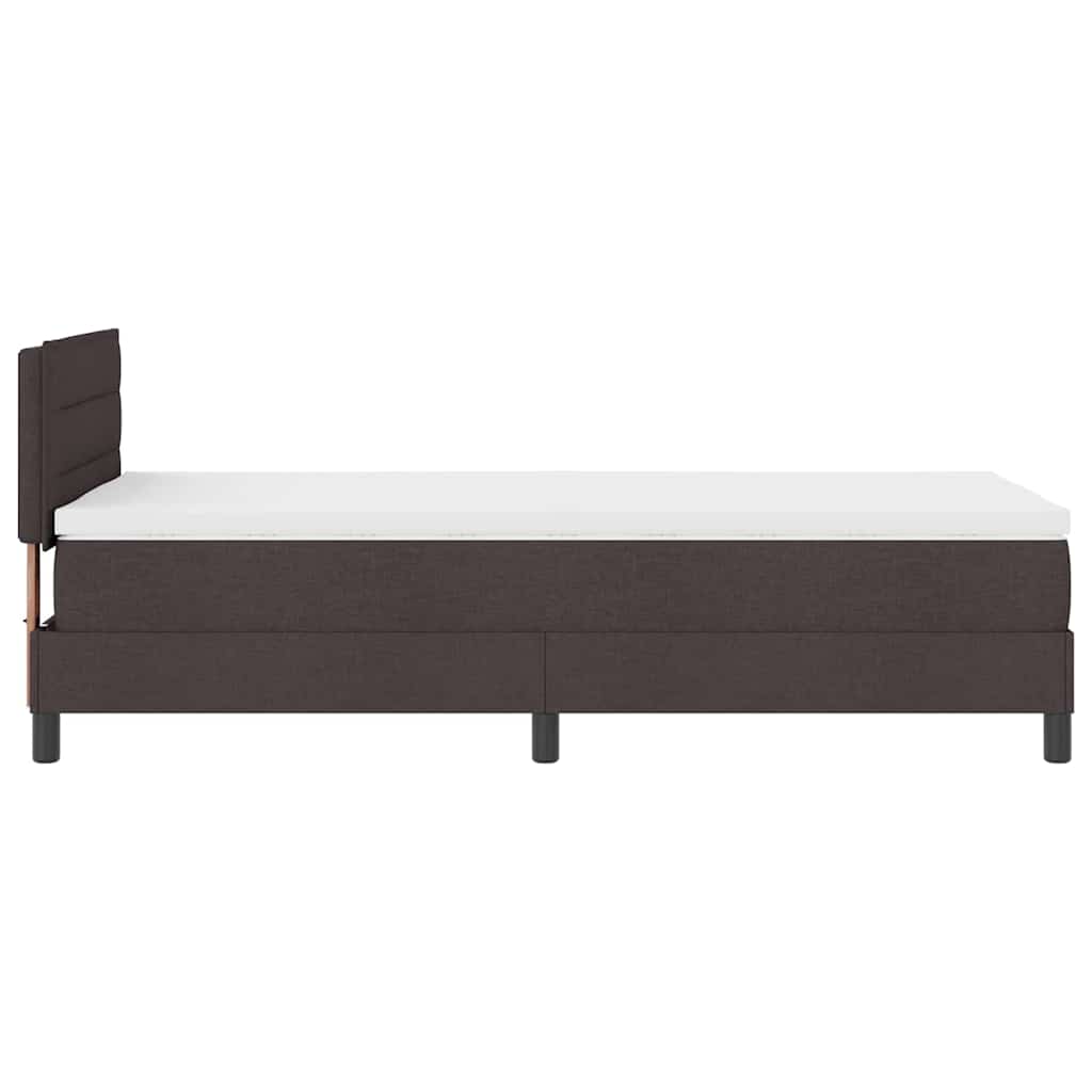 Lit à ressorts avec matelas Marron foncé 90 x 190 cm tissu - XIOS