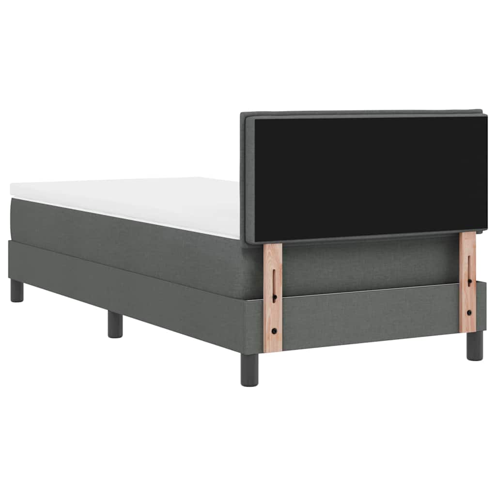 Lit à ressorts avec matelas Gris foncé 90 x 200 cm tissu - XIOS