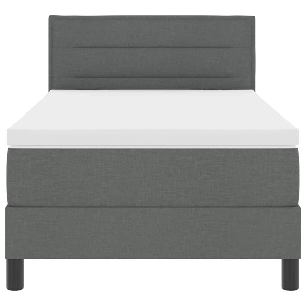 Lit à ressorts avec matelas Gris foncé 90 x 200 cm tissu - XIOS