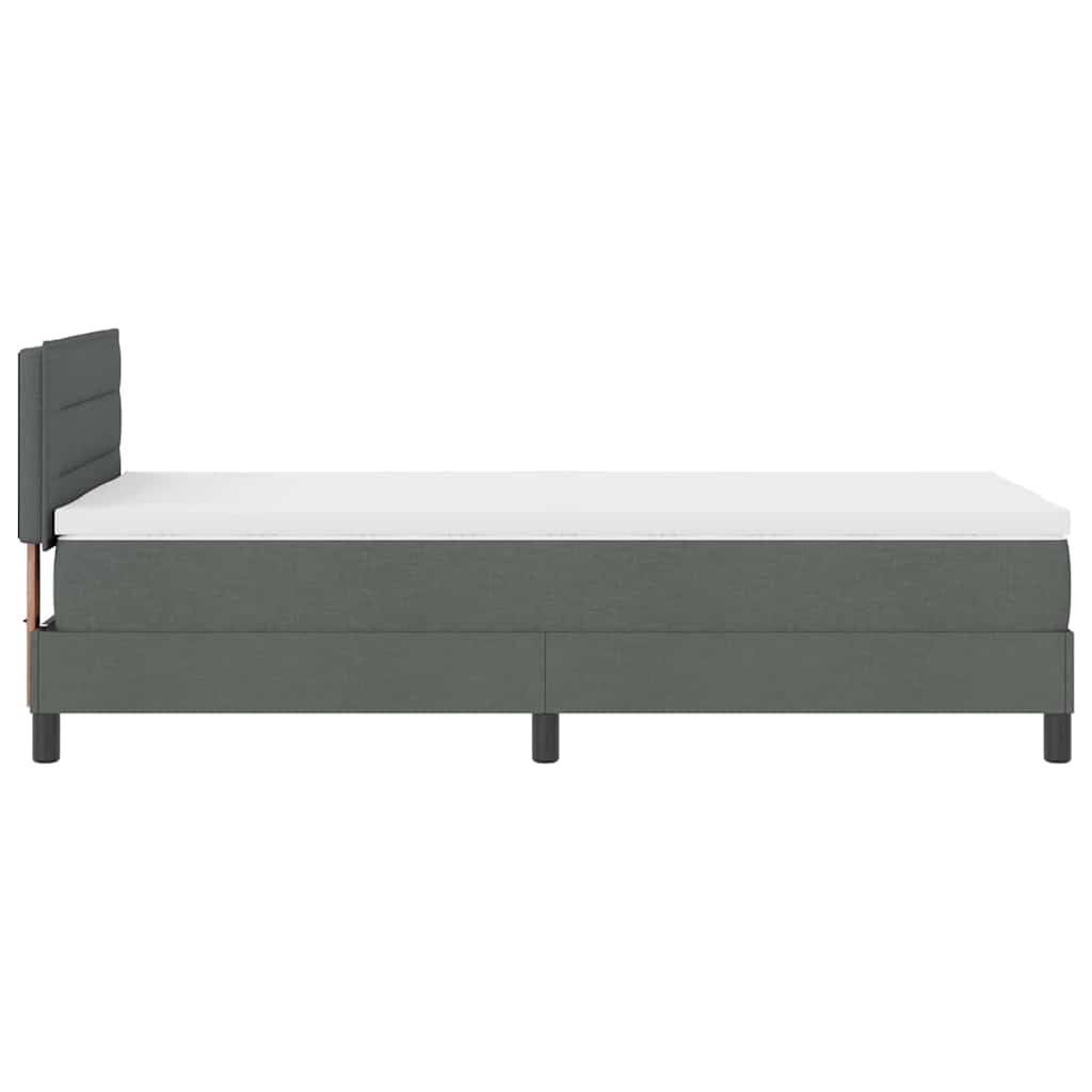 Lit à ressorts avec matelas Gris foncé 90 x 200 cm tissu - XIOS