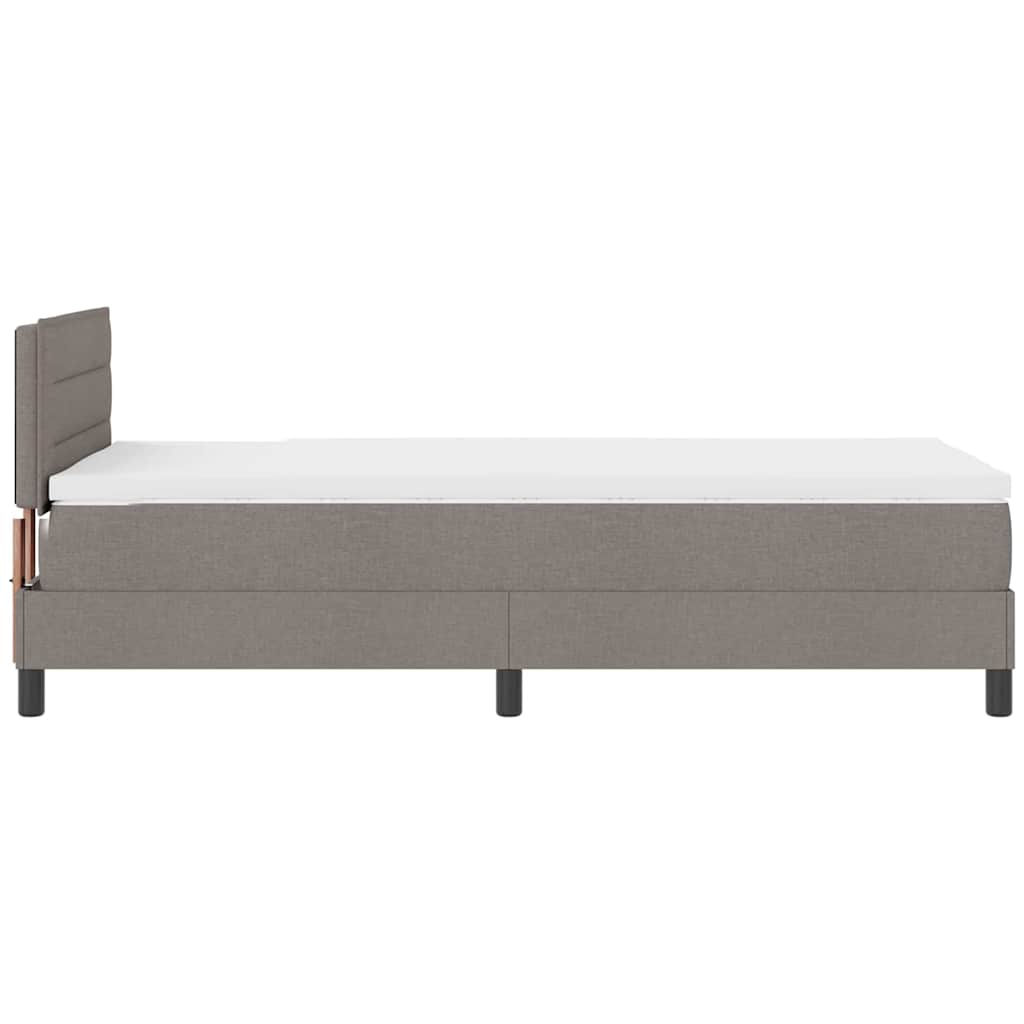 Lit à ressorts avec matelas avec LED Taupe 90 x 200 cm tissu - XIOS