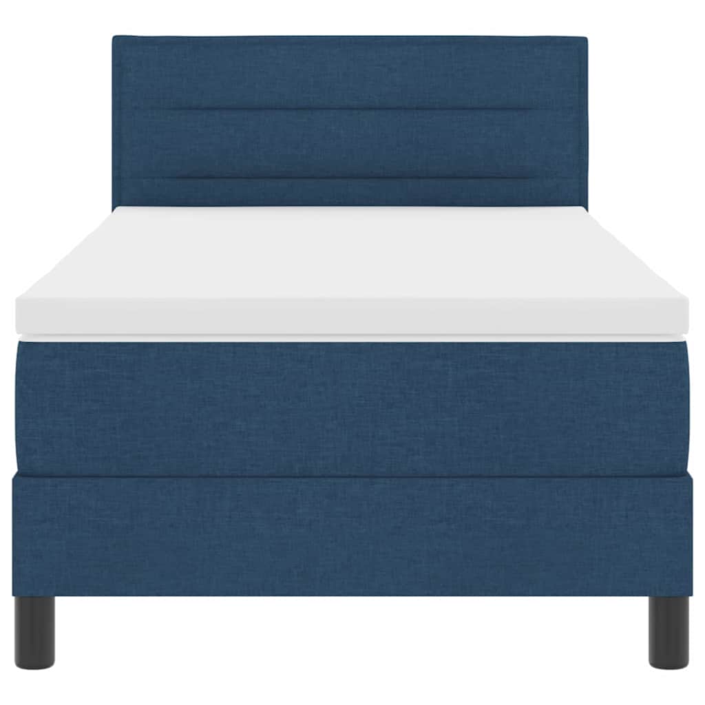 Lit à ressorts avec matelas avec LED Bleu 100 x 200 cm tissu - XIOS