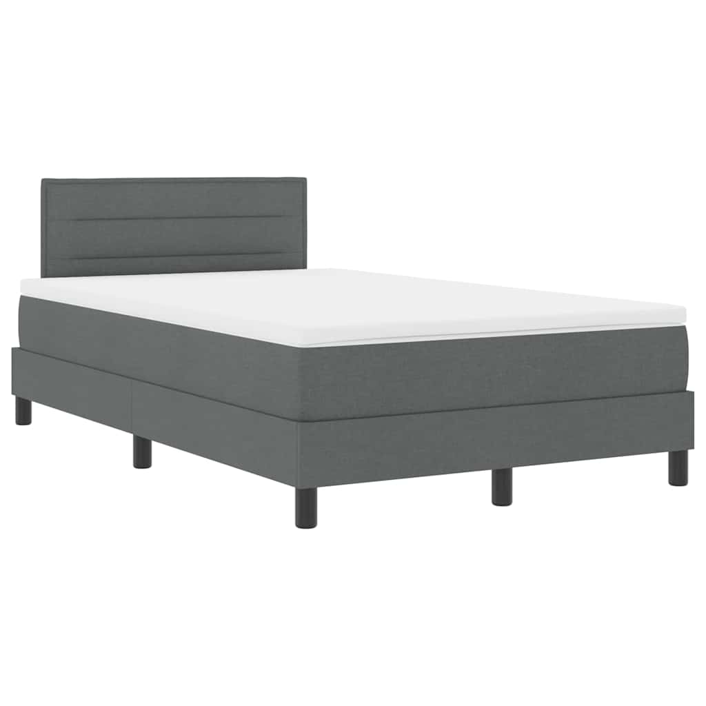 Lit à ressorts avec matelas Gris foncé 120 x 190 cm tissu - XIOS