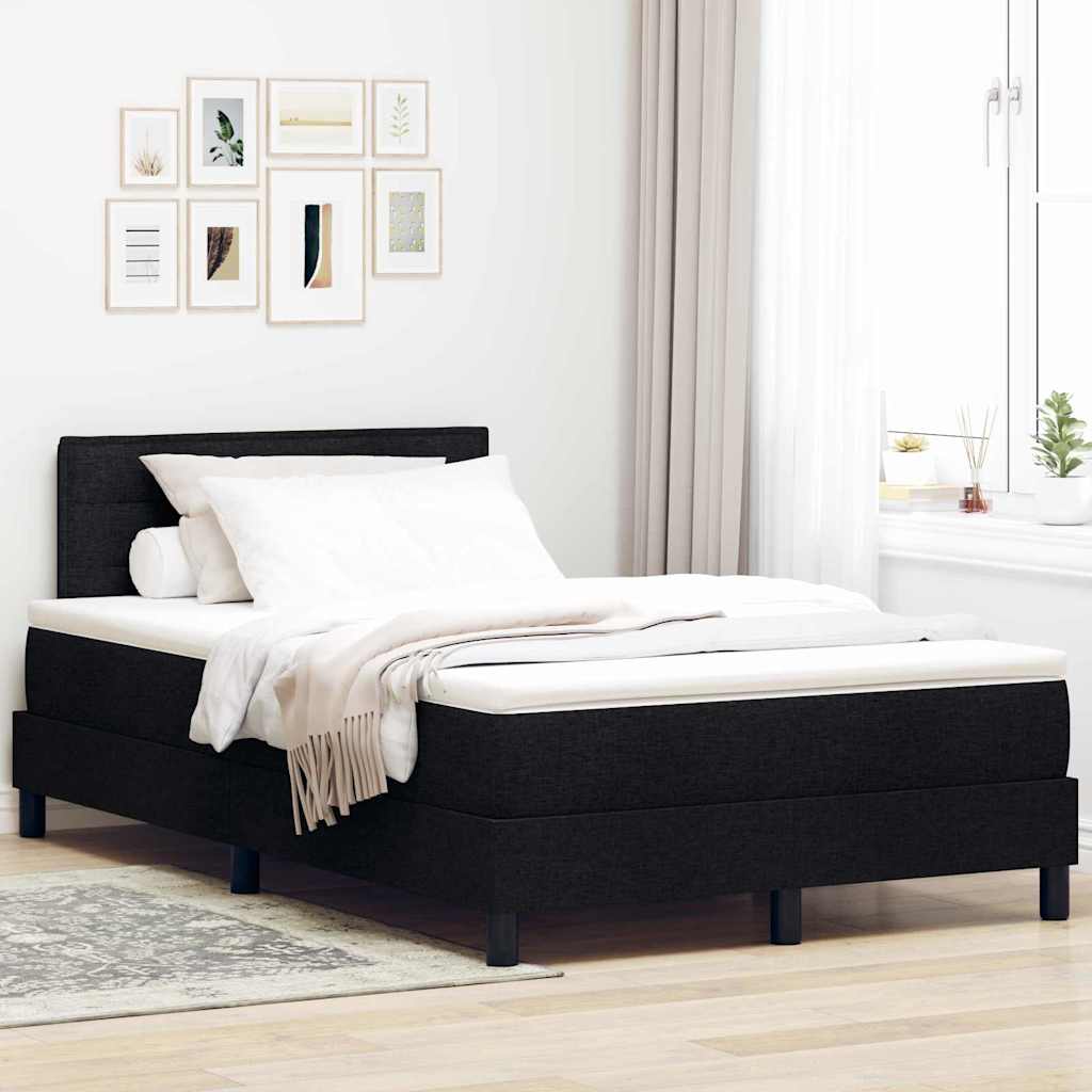 Lit à ressorts avec matelas avec LED Noir 120 x 190 cm tissu - XIOS