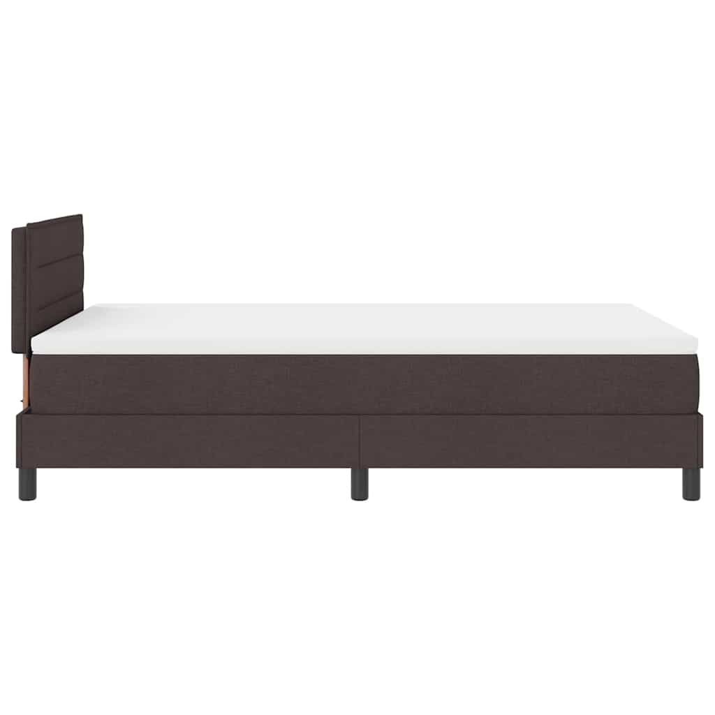 Lit à ressorts avec bandes LED Marron foncé 120 x 190 cm tissu