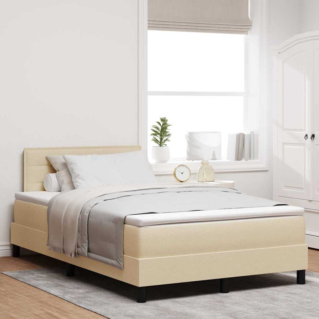 Lit à ressorts avec matelas avec LED Crème 120 x 190 cm tissu - XIOS