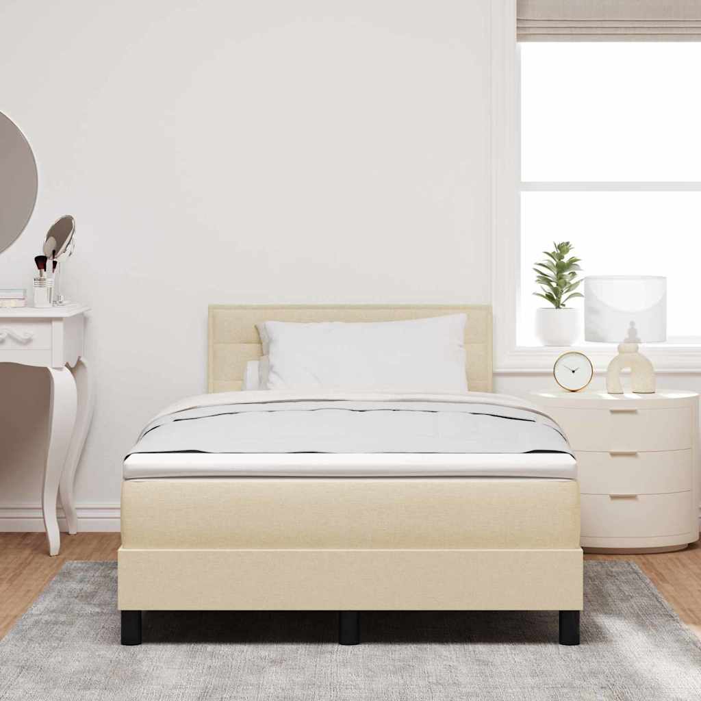 Lit à ressorts avec matelas avec LED Crème 120 x 190 cm tissu - XIOS