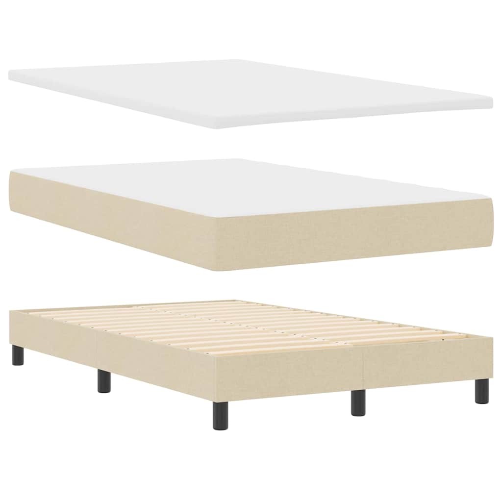 Lit à ressorts avec matelas avec LED Crème 120 x 190 cm tissu - XIOS