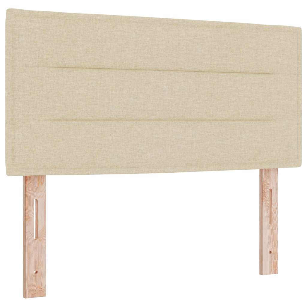 Lit à ressorts avec matelas avec LED Crème 120 x 190 cm tissu - XIOS