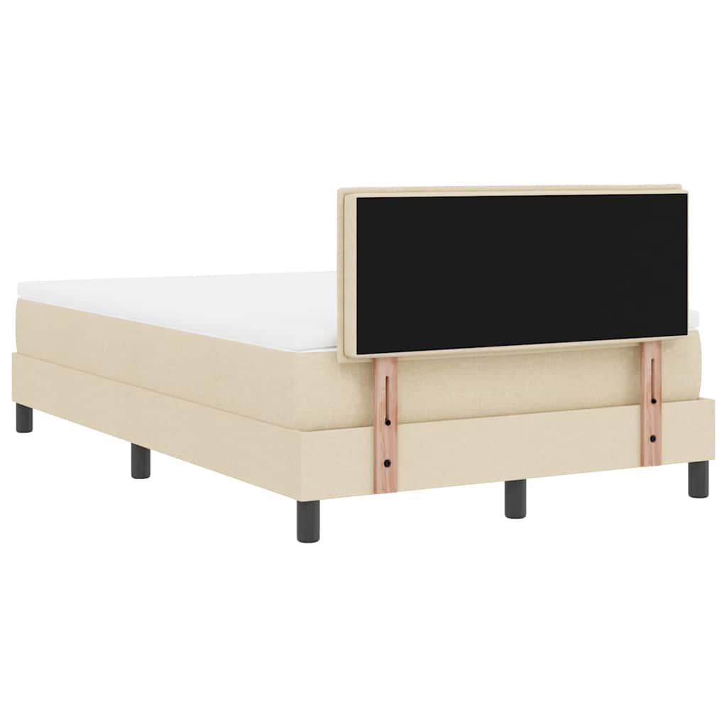 Lit à ressorts avec matelas avec LED Crème 120 x 190 cm tissu - XIOS