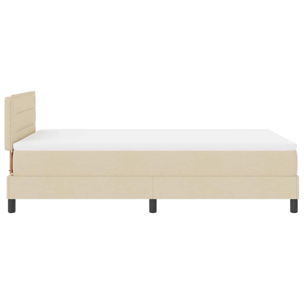 Lit à ressorts avec matelas avec LED Crème 120 x 190 cm tissu - XIOS