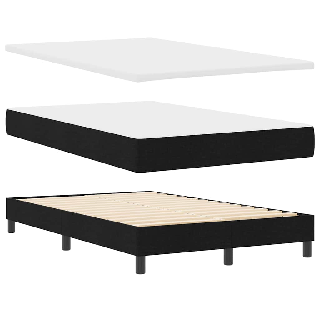 Lit à ressorts avec matelas avec LED Noir 120 x 200 cm tissu - XIOS