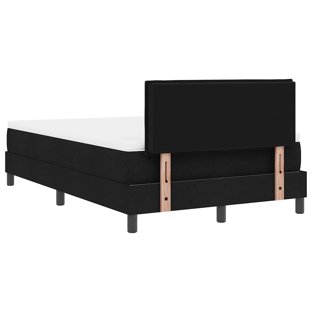 Lit à ressorts avec matelas avec LED Noir 120 x 200 cm tissu - XIOS