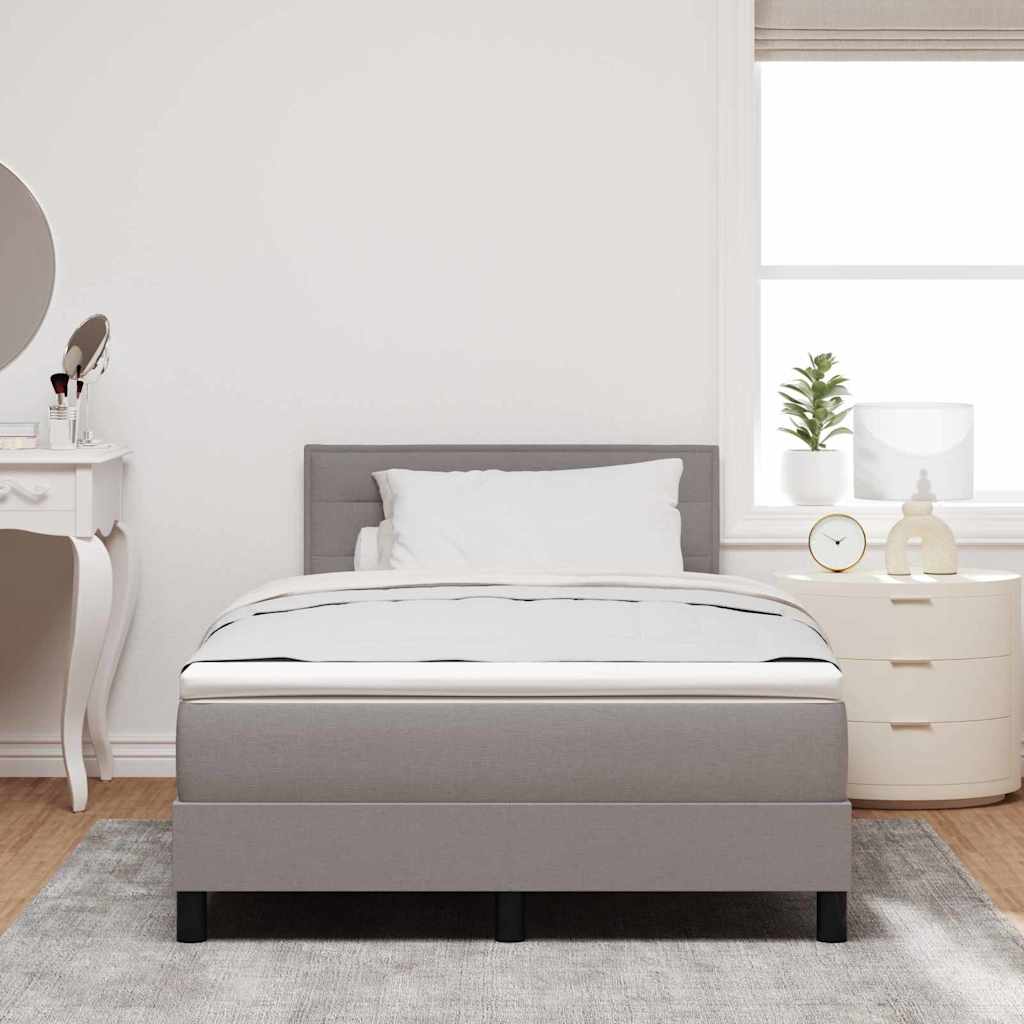 Lit à ressorts avec matelas avec LED Taupe 120 x 200 cm tissu - XIOS