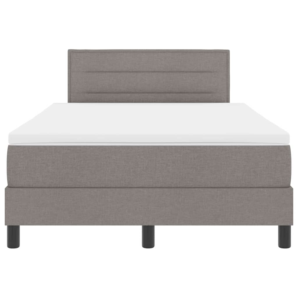 Lit à ressorts avec matelas avec LED Taupe 120 x 200 cm tissu - XIOS