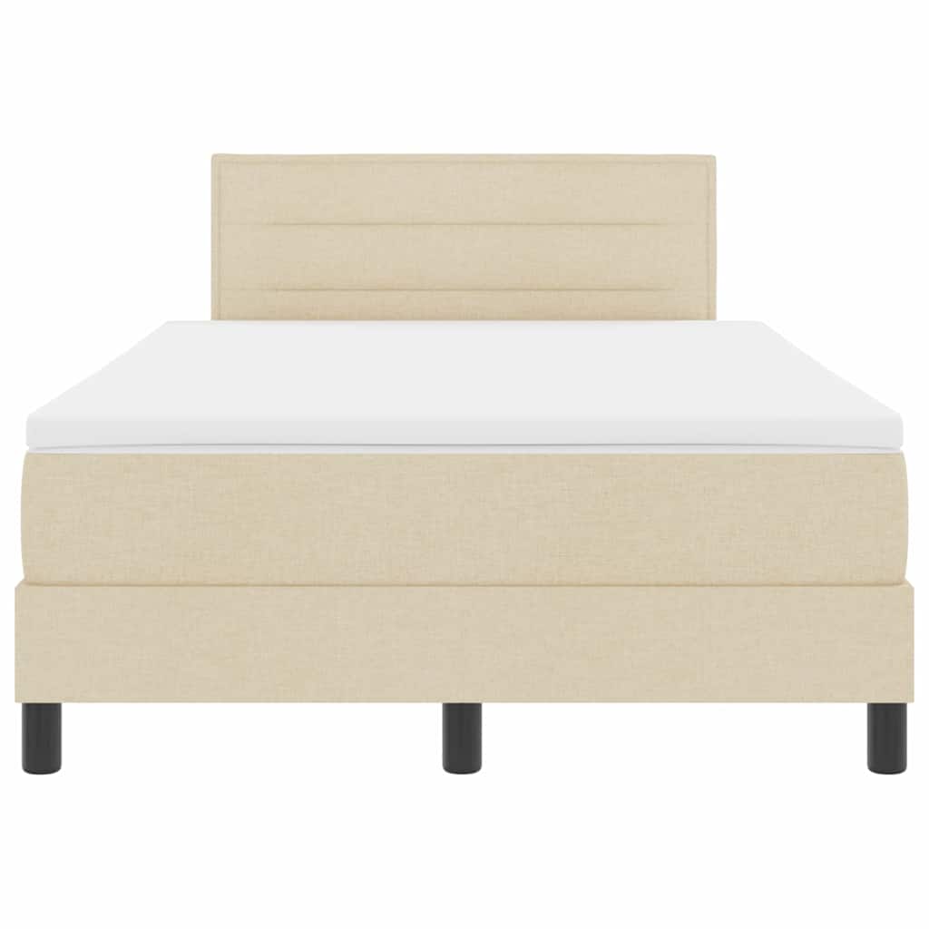 Lit à ressorts avec matelas avec LED Crème 120 x 200 cm tissu - XIOS