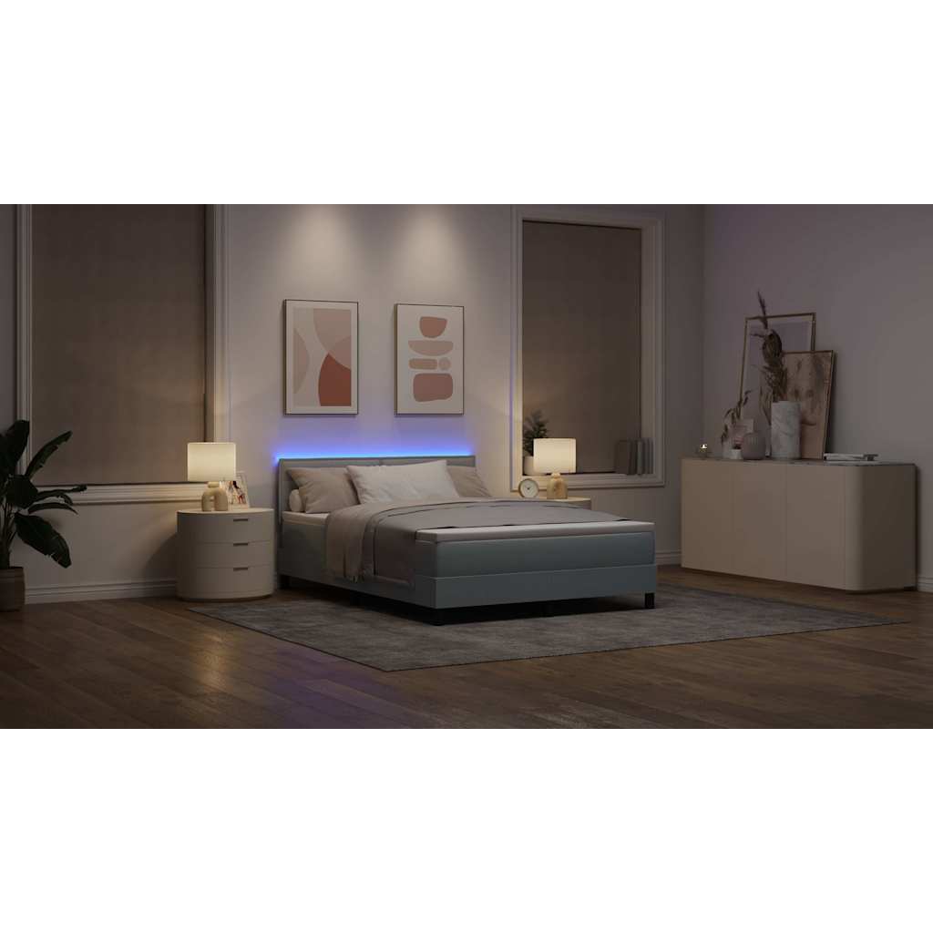 Lit à ressorts avec matelas Gris clair 140 x 190 cm tissu - XIOS