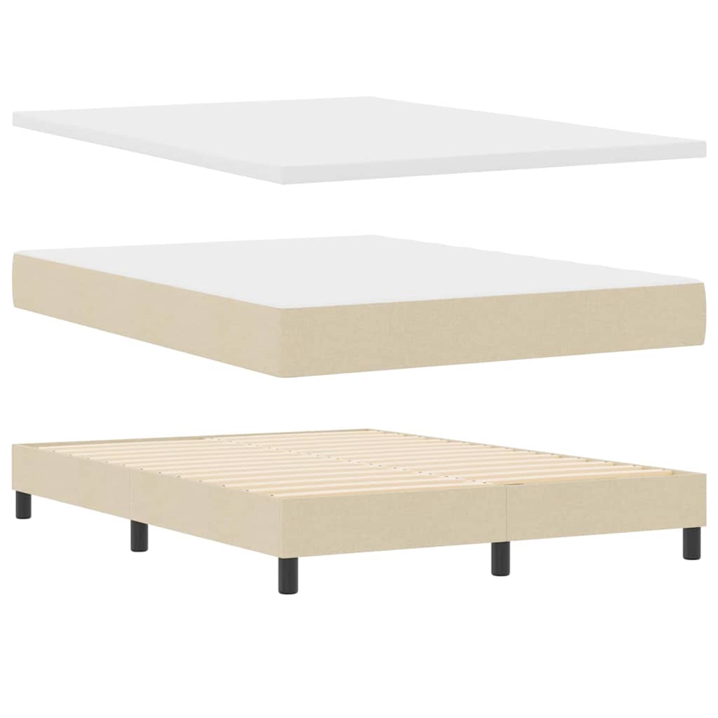 Lit à ressorts avec matelas avec LED Crème 140 x 190 cm tissu - XIOS