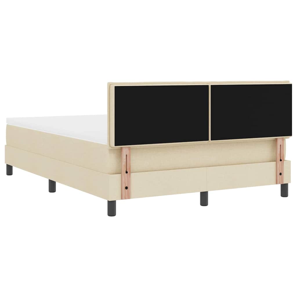 Lit à ressorts avec matelas avec LED Crème 140 x 190 cm tissu - XIOS