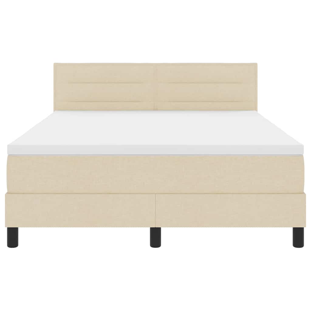 Lit à ressorts avec matelas avec LED Crème 140 x 190 cm tissu - XIOS