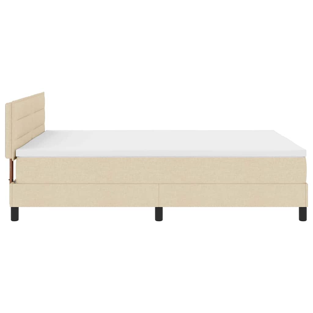 Lit à ressorts avec matelas avec LED Crème 140 x 190 cm tissu - XIOS